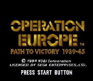 Operation Europe - Path to Victory 1939-45 (USA) screen shot title